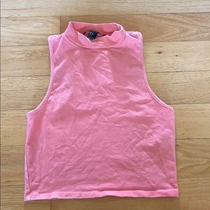 Pink halter cropped top